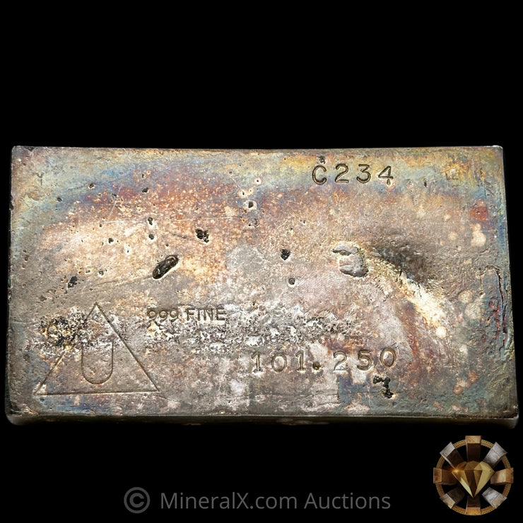 101.250oz Delta Smelting & Refining Co LTD Rare Early Variety Mold With Original Handsigned Numbers Matching 1973 Dated COA