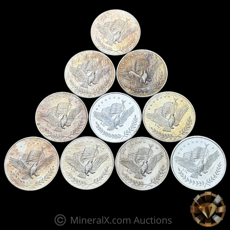 x10 1oz Silver Trade Unit Eagle Vintage Silver Coins