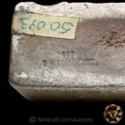 50.093oz W H Foster Inc Vintage Silver Bar With Unique Double Hallmarking