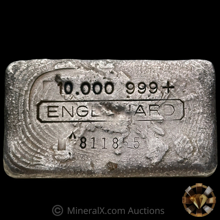 10oz Engelhard 3rd Series "Full 8" Double Partial X Prefix 6 Digit Vintage Silver Bar