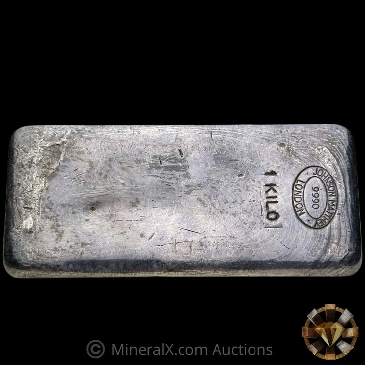 Kilo Johnson Matthey JM London Rare 9990 Small Hallmark Variety Vintage Silver Bar