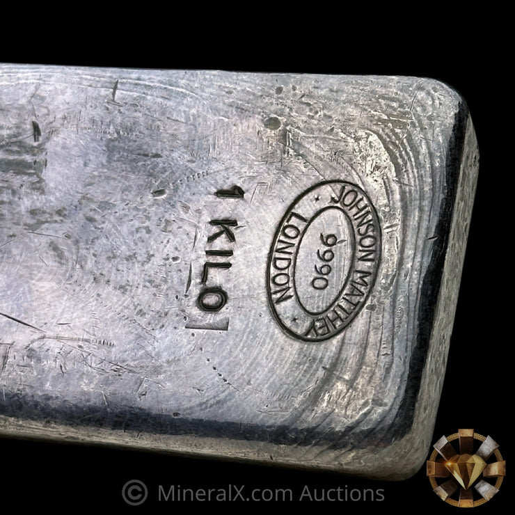 Kilo Johnson Matthey JM London Rare 9990 Small Hallmark Variety Vintage Silver Bar