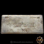 20oz Engelhard Bull Logo 9th Series Small Font Serial Variety Vintage Silver Bar With Striated Reverse