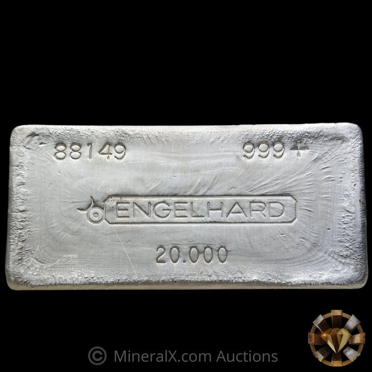 20oz Engelhard 3rd Series Bull Logo Vintage Silver Bar