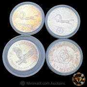 x4 1oz Hoffman And Hoffman Vintage Silver Coins (Different Varieties)