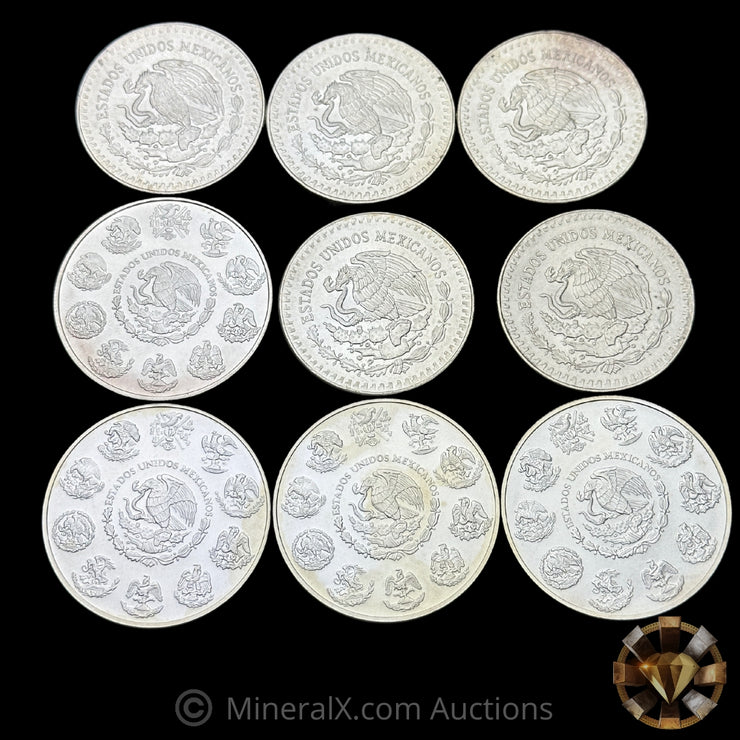 x9 1oz Mexican Libertad Silver Coins (Mixed Dates)