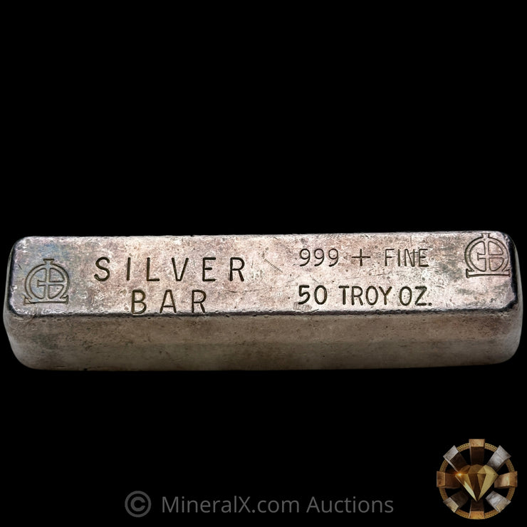 50oz Omega M & B Mining Double Small Hallmark Variety Vintage Silver Bar