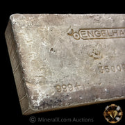 100oz Engelhard Bull Logo Vintage Silver Bar With Unique Reverse & Side Diagonal Striations