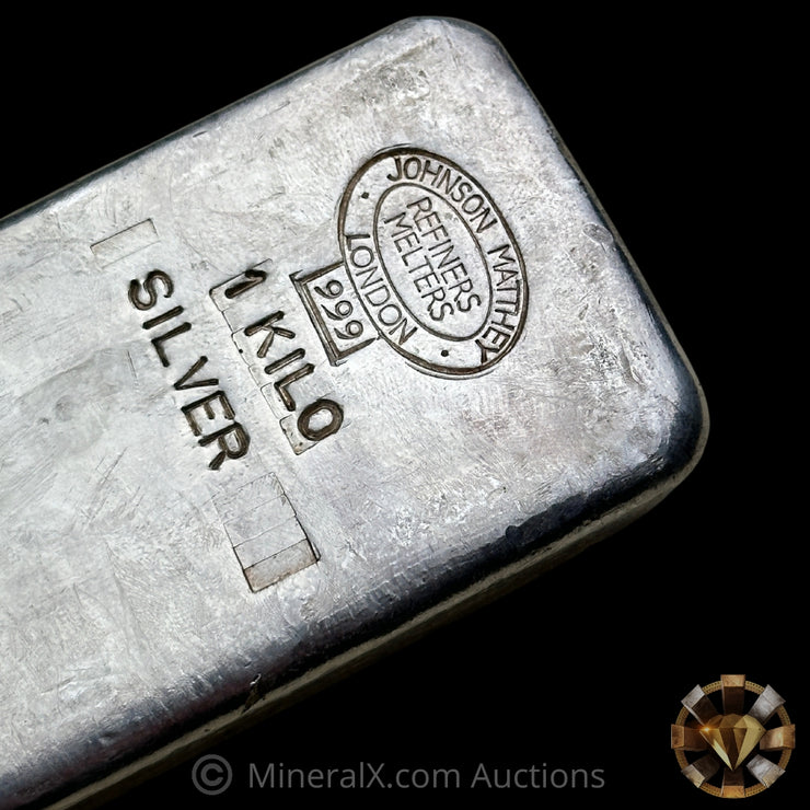 Kilo Johnson Matthey JM London Refiners Melters No Serial Variety Vintage Silver Bar