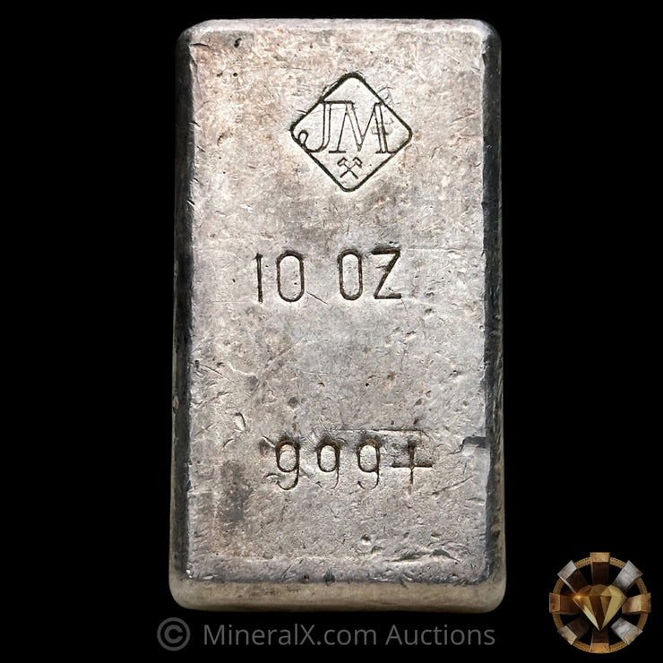 10oz JM Johnson Matthey Reverse Stamp Vintage Silver Bar