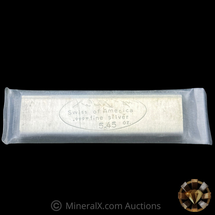 5.45oz Swiss Of America Vintage Silver Bar In Seal