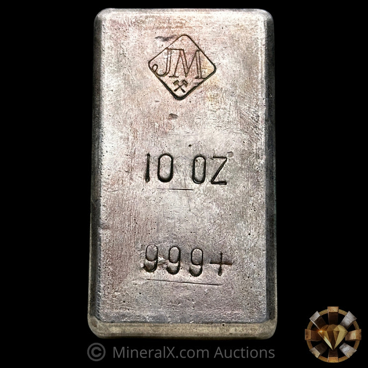 10oz JM Johnson Matthey Reverse Stamp Vintage Silver Bar