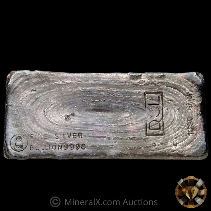 1000g (Kilo) Harrington Metallurgy Ltd Australia Vintage Silver Bar with DCL Counterstamp