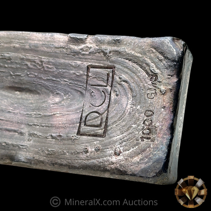 1000g (Kilo) Harrington Metallurgy Ltd Australia Vintage Silver Bar with DCL Counterstamp