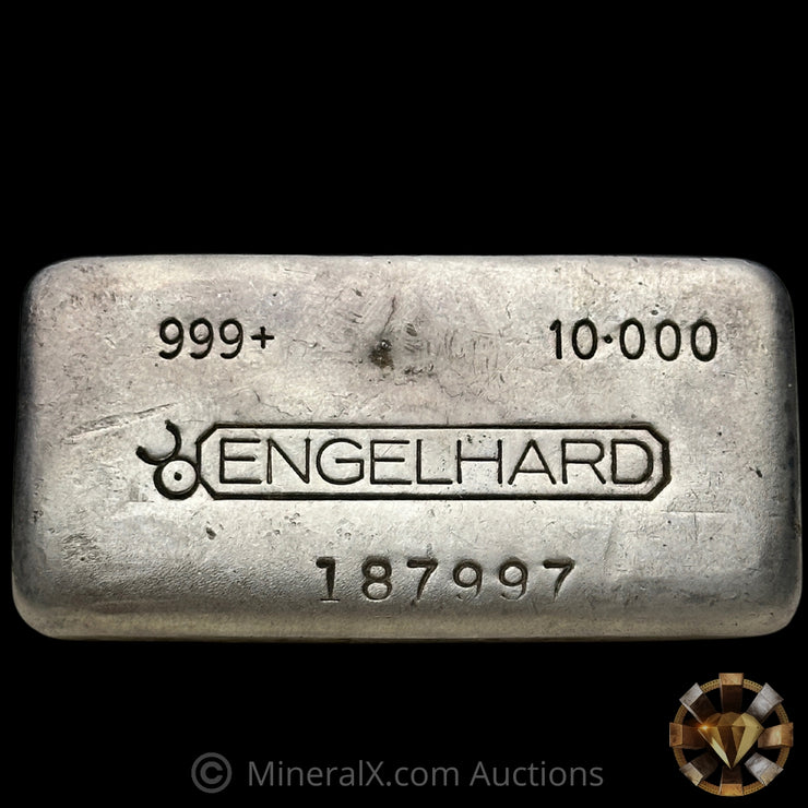 10oz Engelhard Floating Decimal Bull Logo Vintage Silver Bar