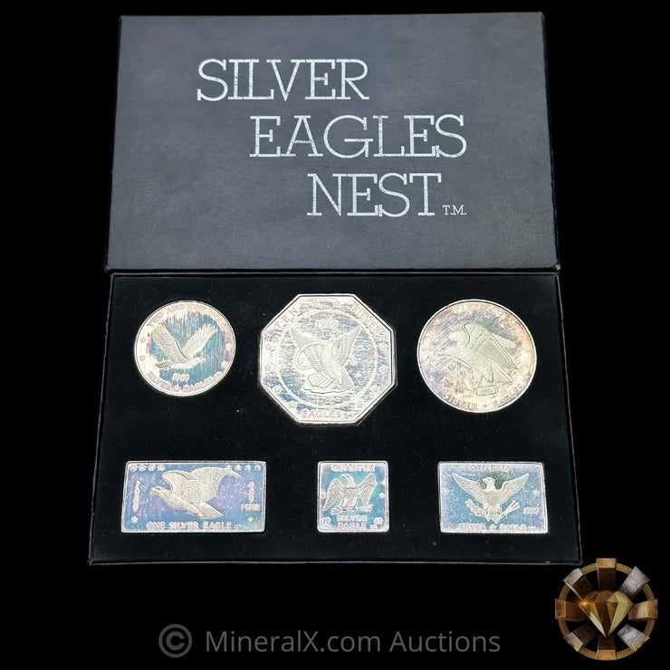 1969 W H Foster Complete Silver Eagles Nest Set "Hercaimy Enterprises Variety" With Original Box (19.25oz Total)