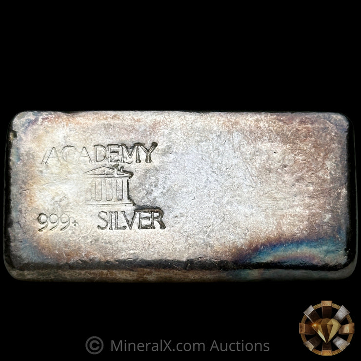 4.3oz Academy Missing Weight Stamp Variety Vintage Silver Bar