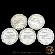 x5 1oz 1981 US Assay Office San Francisco Vintage Silver Trade Unit Coins