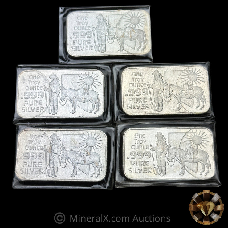 x5 1oz Nevada Coin Mart Vintage Silver Bars