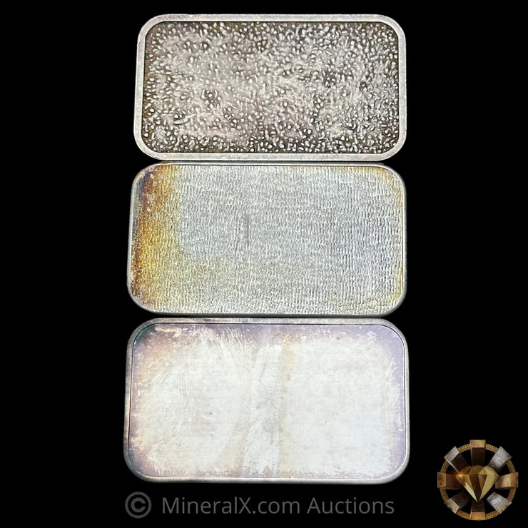 x3 1oz Engelhard Vintage Silver Bars (Different Reverse Varieties)