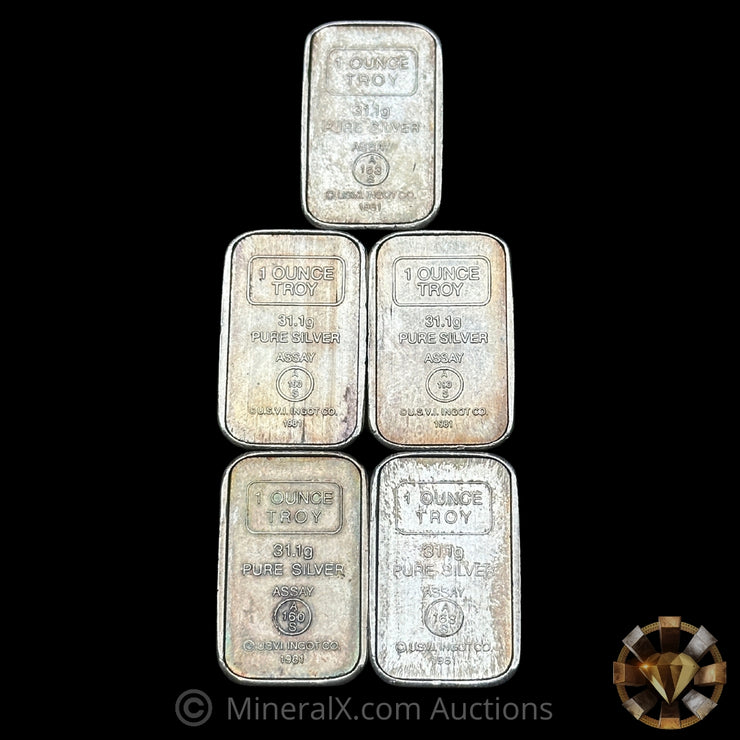 x5 1oz AMARK Stacker Vintage Silver Bars