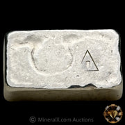 3oz W H Foster Vintage Silver Bar With Deak Triangle Counterstamp (Unique Longer Mold Variety)