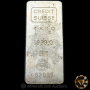 Kilo Credit Suisse Vintage Silver Bar With Sharps & Pixley Bullion Brokers London Counterstamp