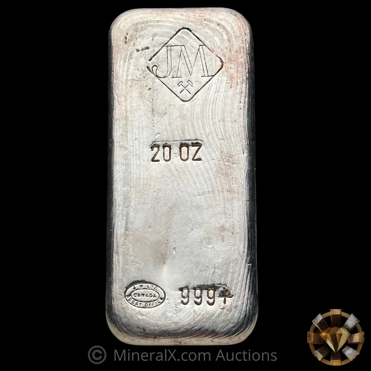 20oz JM Johnson Matthey Vintage Silver Bar