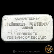 100g JM Johnson Matthey London Swiss Bank Vintage Silver Bar