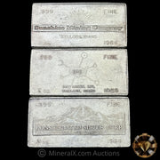 x3 3oz W H Foster Vintage Silver Bars