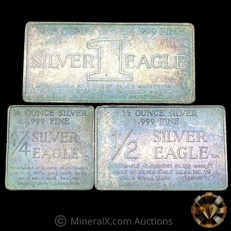 1.75oz (1oz,1/2oz,1/4oz) W H Foster Silver Eagle Vintage Silver Bars