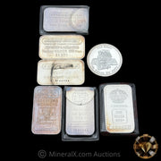 x7 1oz Engelhard & JM Vintage Silver Bar Lot