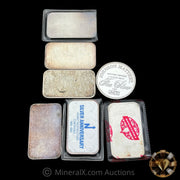 x7 1oz Engelhard & JM Vintage Silver Bar Lot