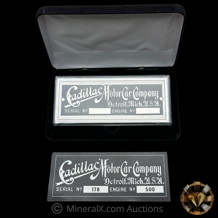 4oz Cadillac Motor Car Company Promotional Silver Bar With Box & COA