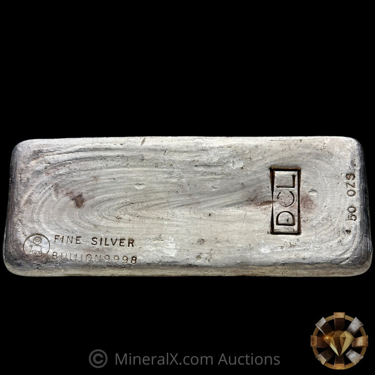 50oz Harrington Metallurgy Ltd Australia Vintage Silver Bar with DCL Counterstamp & Unique Reverse Logo