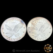 x2 5oz Sunshine Mining Vintage Silver Rounds