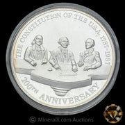 5oz 1987 Casa De Moneda De Mexico 200th Anniversary Of The Constitution Vintage Silver Coin