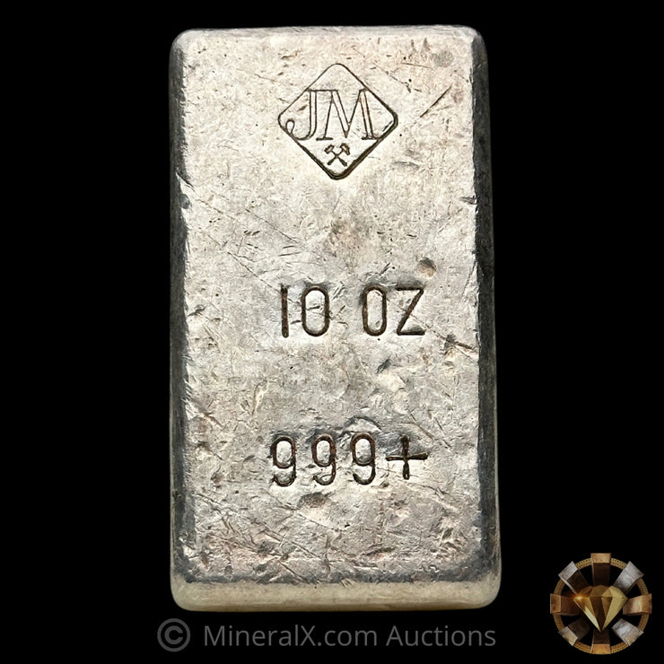 10oz JM Johnson Matthey Reverse Stamp Vintage Silver Bar