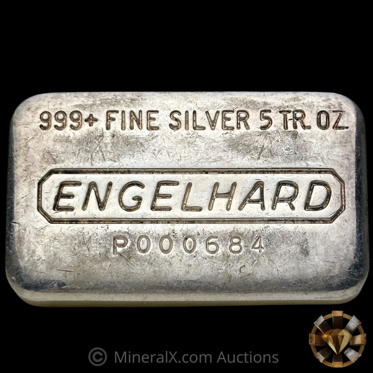 5oz Engelhard P Loaf Vintage Silver Bar With Low Serial