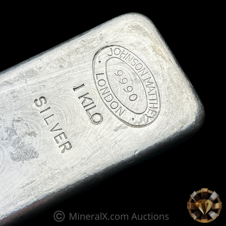 Kilo Johnson Matthey London Large JM Prefix A Suffix Serial Variety Vintage Silver Bar