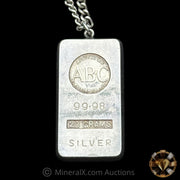 20g ABC Australian Bullion Company Vintage Silver Pendant Bar With Chain