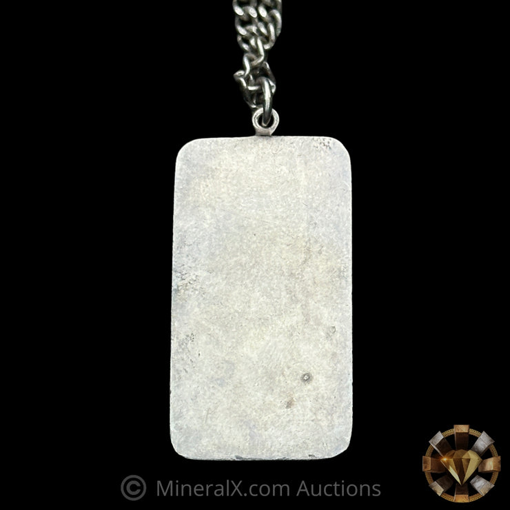 20g ABC Australian Bullion Company Vintage Silver Pendant Bar With Chain