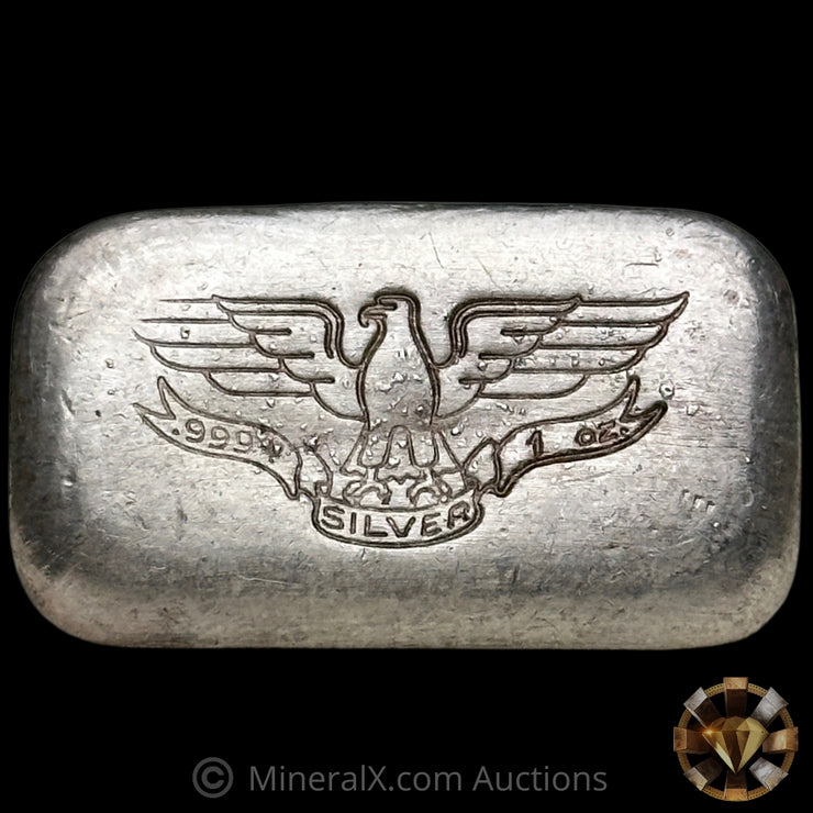 1oz W H Foster Blank Back Variety Vintage Silver Bar