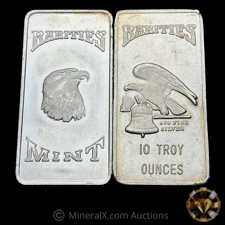 x2 10oz Rarities Mint Vintage Silver Bar (Both Eagle Varieties)