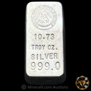 10.73oz Consolidated Mines & Metals Large Serial Variety Vintage Silver Bar With Unique Large "Troy oz" Stamp