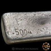 .500Kg ( 1/2 Kilo) MG Matthey Garrett Australia Vintage Silver Bar With Large W & H Walker And Hall Flag Counterstamp