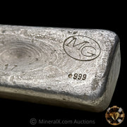.500Kg ( 1/2 Kilo) MG Matthey Garrett Australia Vintage Silver Bar With Large W & H Walker And Hall Flag Counterstamp