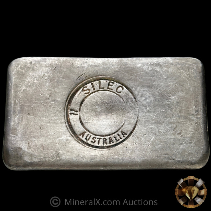 Kilo Engelhard Australia Reverse Stamp Vintage Silver Bar With Rare SILEC Counterstamp