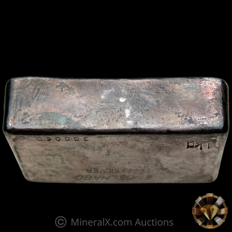 Kilo Engelhard Australia Reverse Stamp Vintage Silver Bar With Rare SILEC Counterstamp