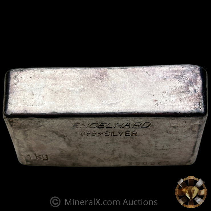 Kilo Engelhard Australia Reverse Stamp Vintage Silver Bar With Rare SILEC Counterstamp